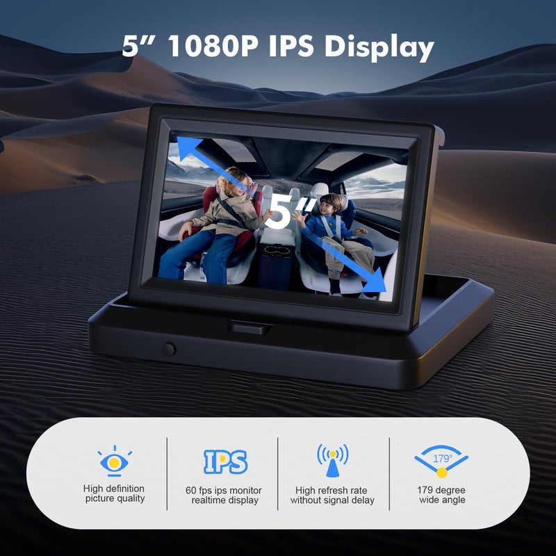 Itomoro Baby Car Camera HD 1080P Dual-Channel Display Baby Car Monitor with 2 IR Night Vision Camera, Easily Install 5'' Car Camera for Baby with Crystal Clear Wide View for Rear Facing Seat ACZ424 - Image 4